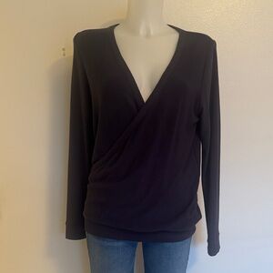 Women's V-Neck Wrap Top - Navy